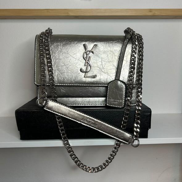 Yves saint laurent tas zilver nieuw, Ophalen of Verzenden, Nieuw, Grijs, Handtas