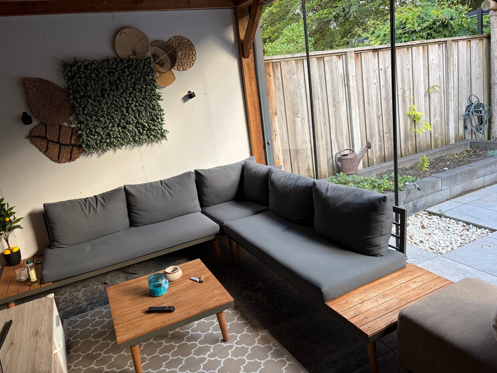 Loungebank met salontafel, Tuin en Terras, Ophalen, Meer dan 8 zitplaatsen, Zo goed als nieuw, Loungeset