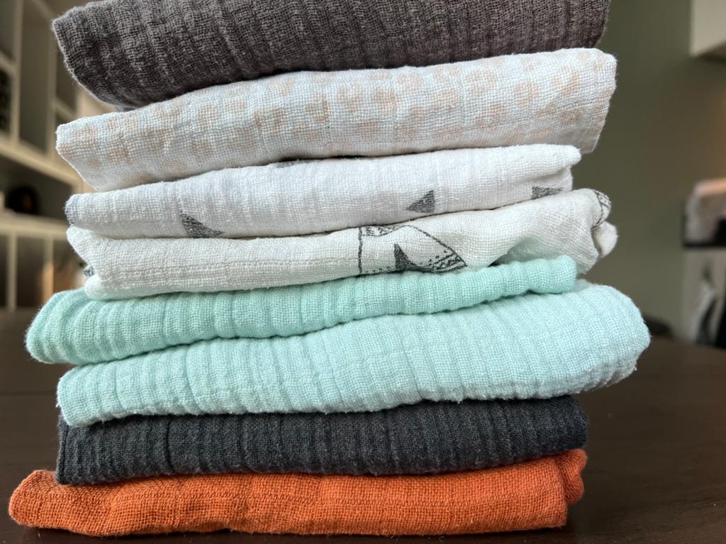 Hydrofiele doeken, diverse kleuren, 8 stuks, Kinderen en Baby's, Babykleding | Overige, Ophalen of Verzenden, Gebruikt, Jongetje of Meisje