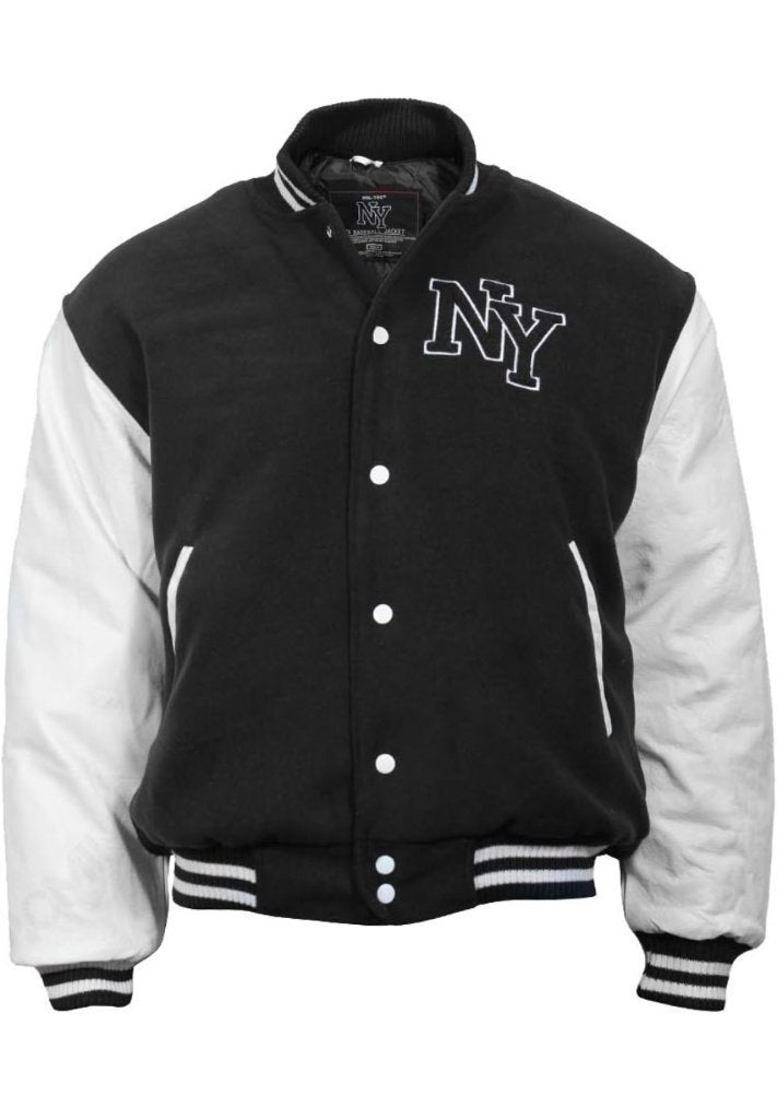 Baseballjack jack jas M zwart wit ny winterjas, Verzenden, Nieuw, Maat 48/50 (M), Zwart