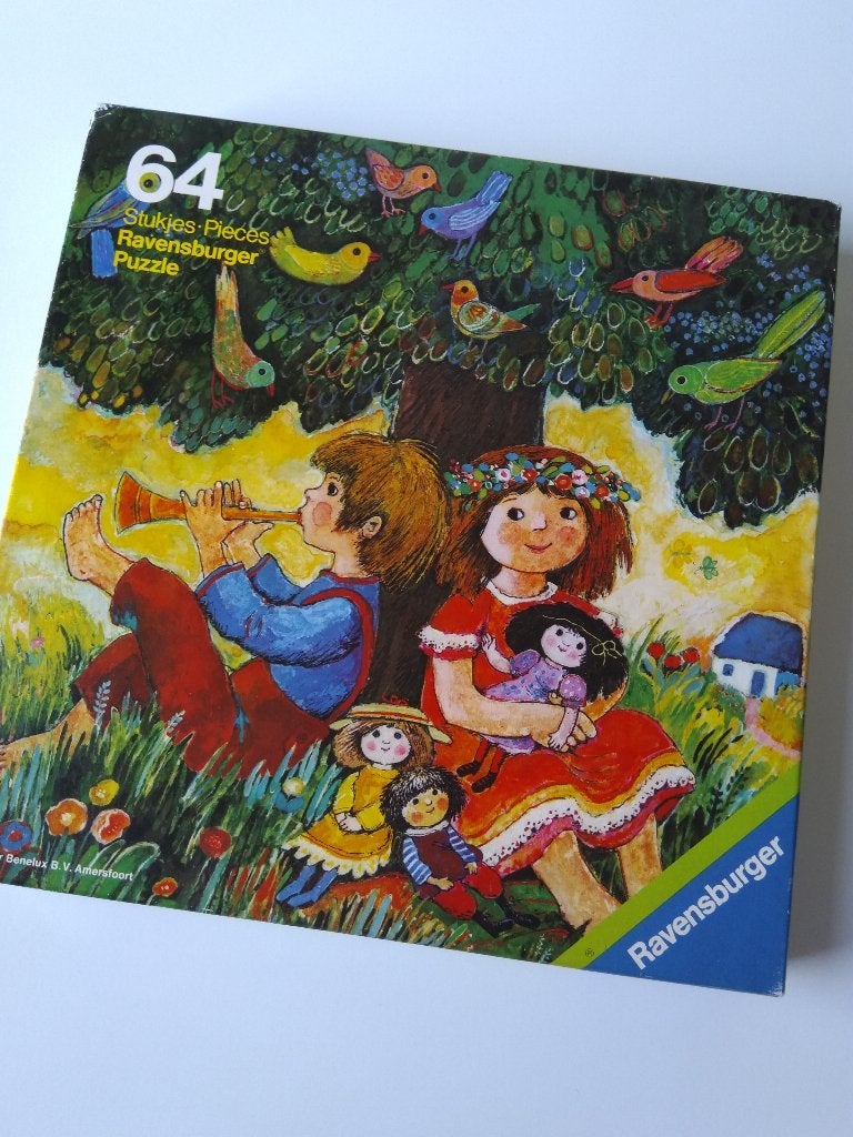 vintage puzzel Ravensburger jaren 70, Ophalen of Verzenden, Meer dan 50 stukjes, Gebruikt, 4 tot 6 jaar