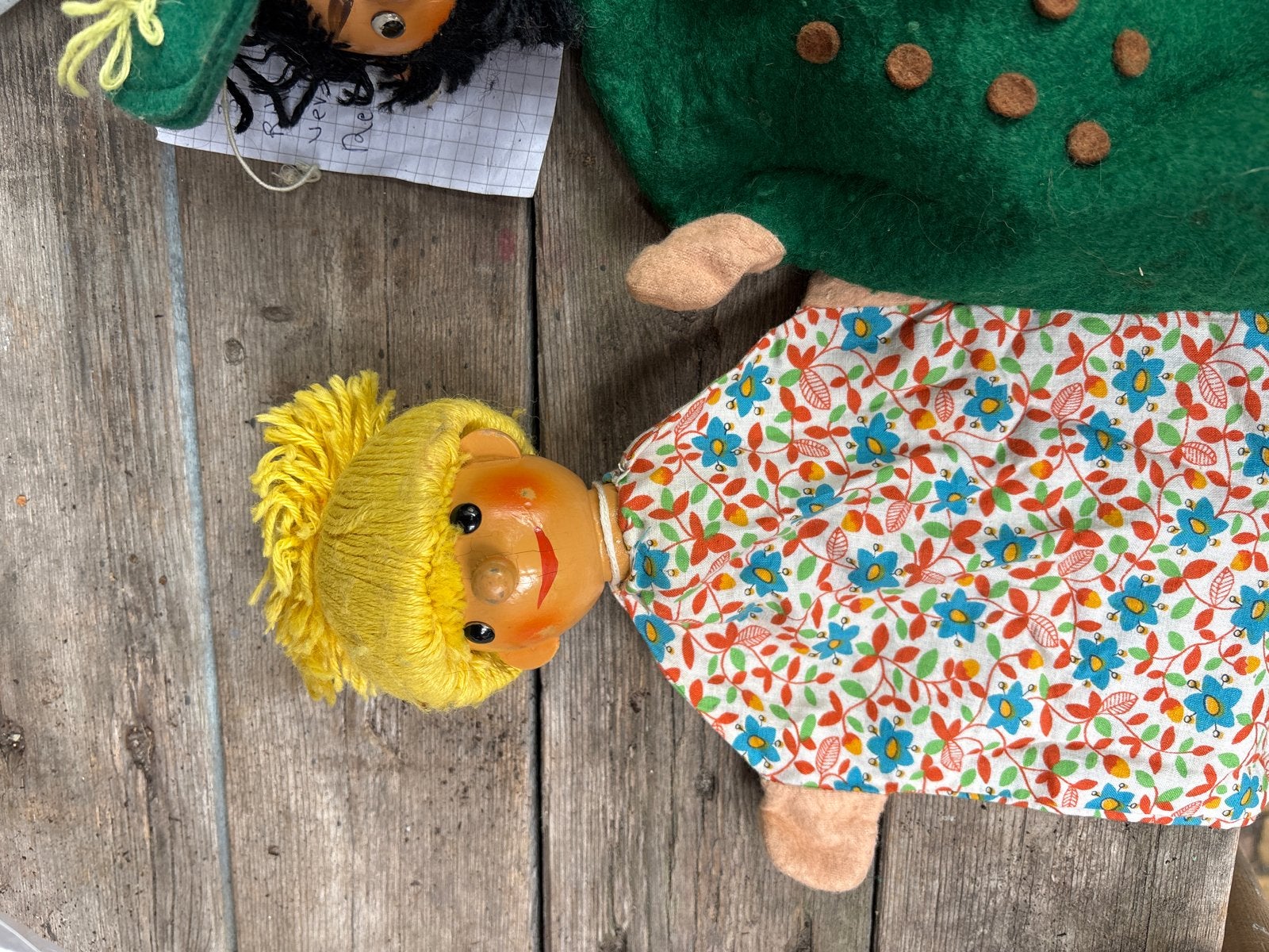 Set van 4 vintage handpoppen: Pinokkio, heks, kabouter en me, Ophalen, Gebruikt, Overige typen