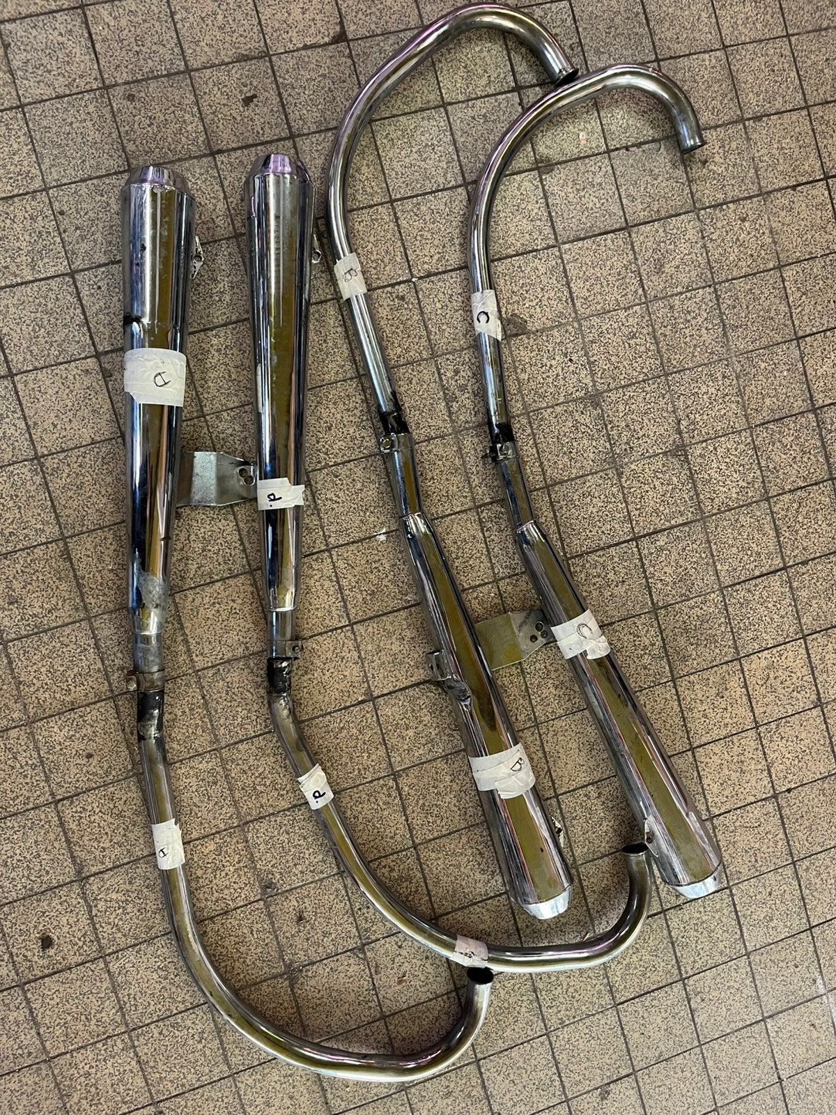 TEAB chroom Honda cb500 of 550 4 in 4 uitlaten, Ophalen of Verzenden, Gebruikt