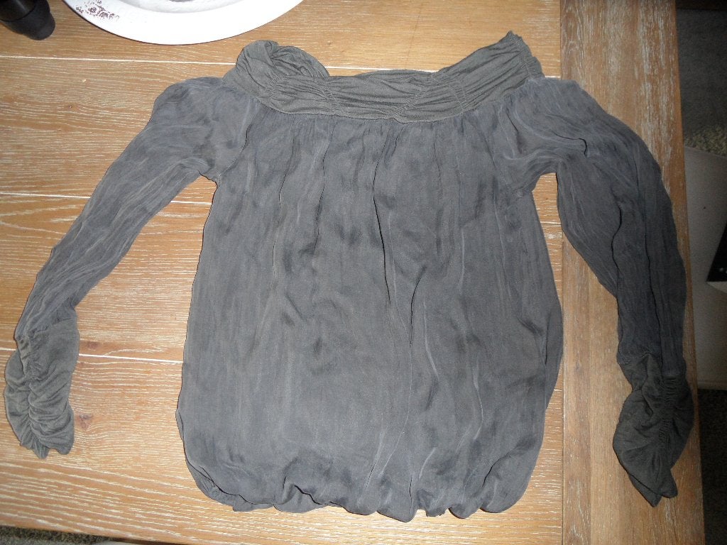 Sportieve damesblouse, maat M, grijsgroen, Ophalen of Verzenden, Zo goed als nieuw, Maat 38/40 (M), Grijs