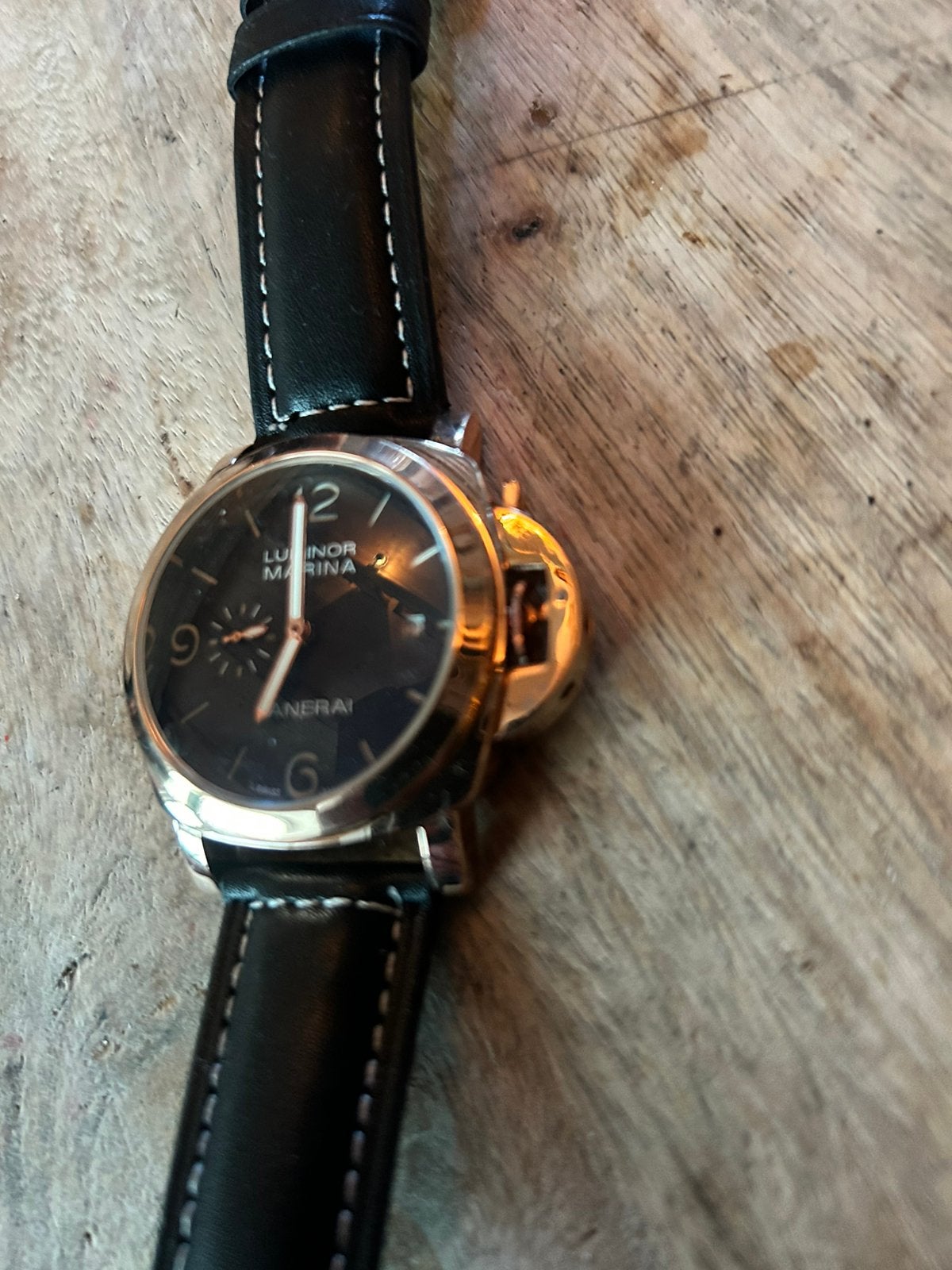 Panerai Luminor, Overige merken, Leer, Staal, Polshorloge