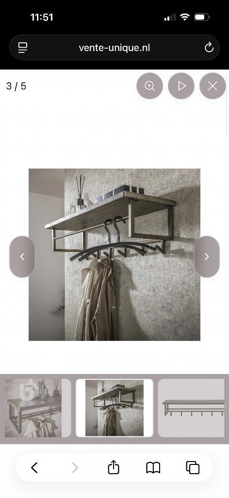 Kapstok brons, Huis en Inrichting, Zo goed als nieuw, Minder dan 100 cm, Metaal, Ophalen