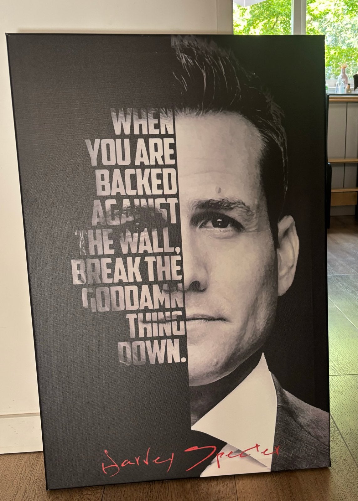 Harvey Specter Canvas - Suits Quote (75x50cm), Ophalen, 50 – 75, 50 tot 75 cm, Print