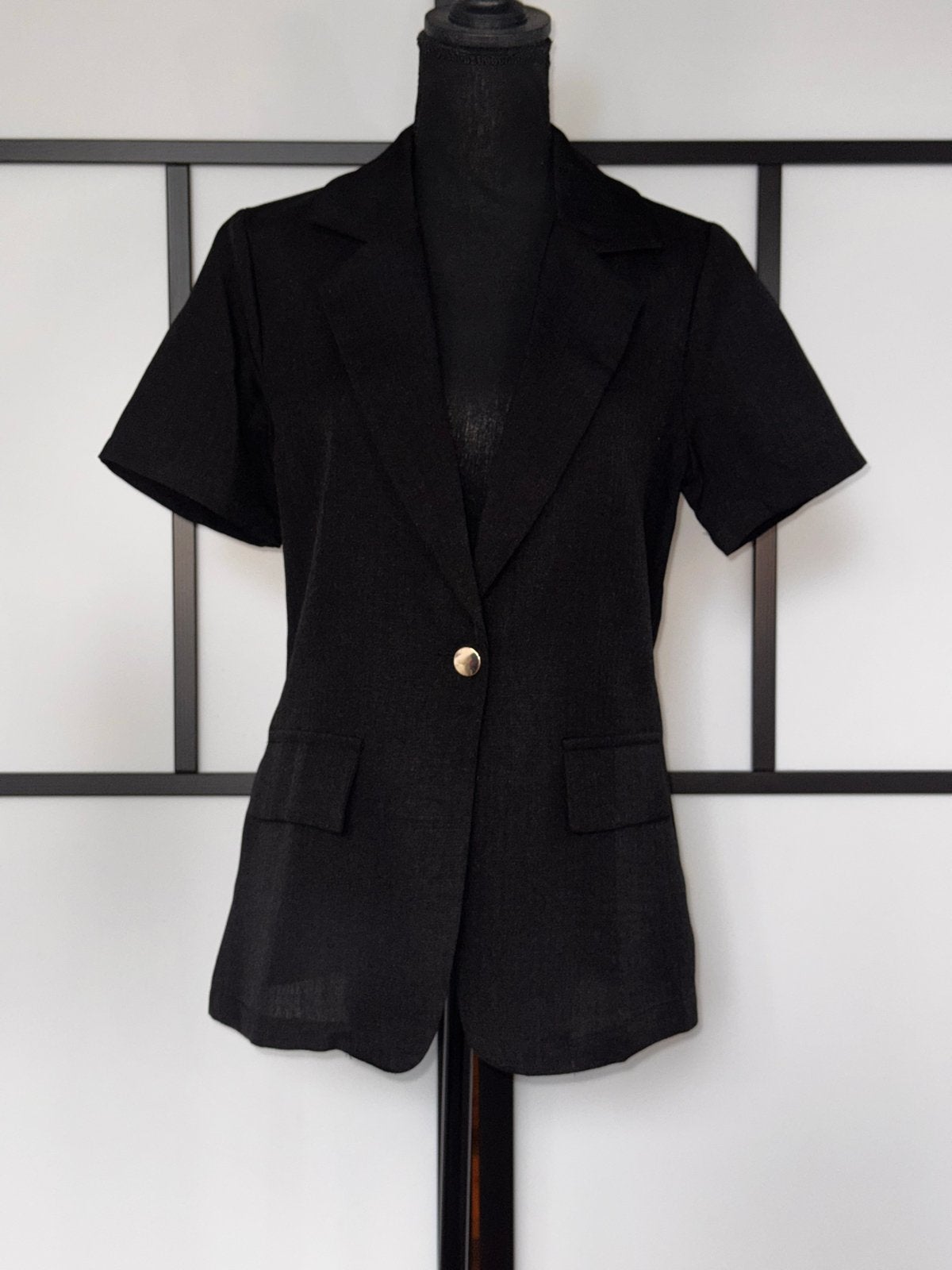 Elegante blazer met korte mouwen - Lente/Zomer (Maat S), Zwart, Nieuw, Ophalen of Verzenden, Jasje