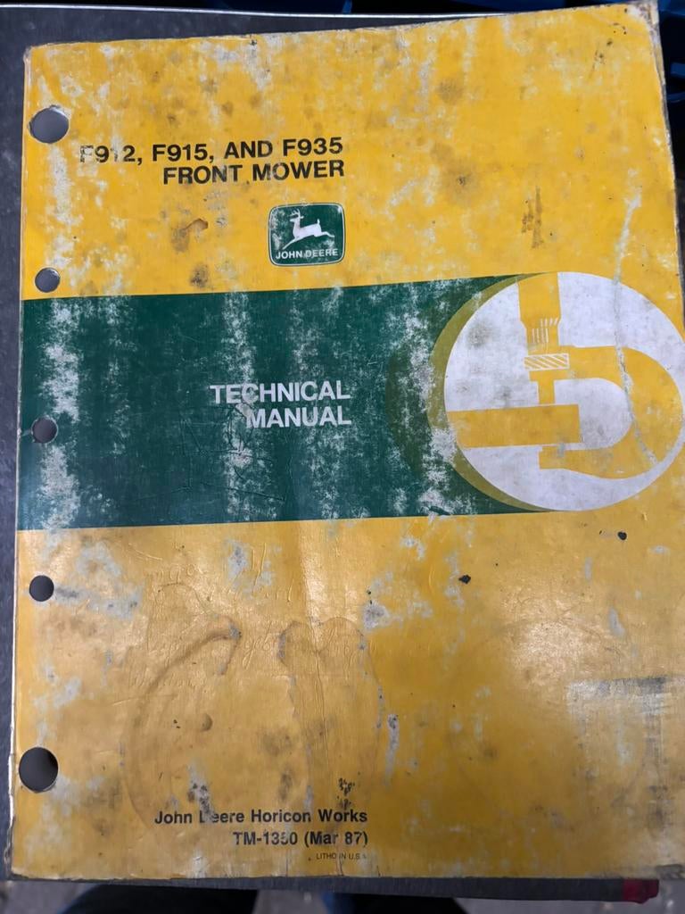 John deere oud werkplaatshandboek voor f912, 915 en 935, Ophalen of Verzenden