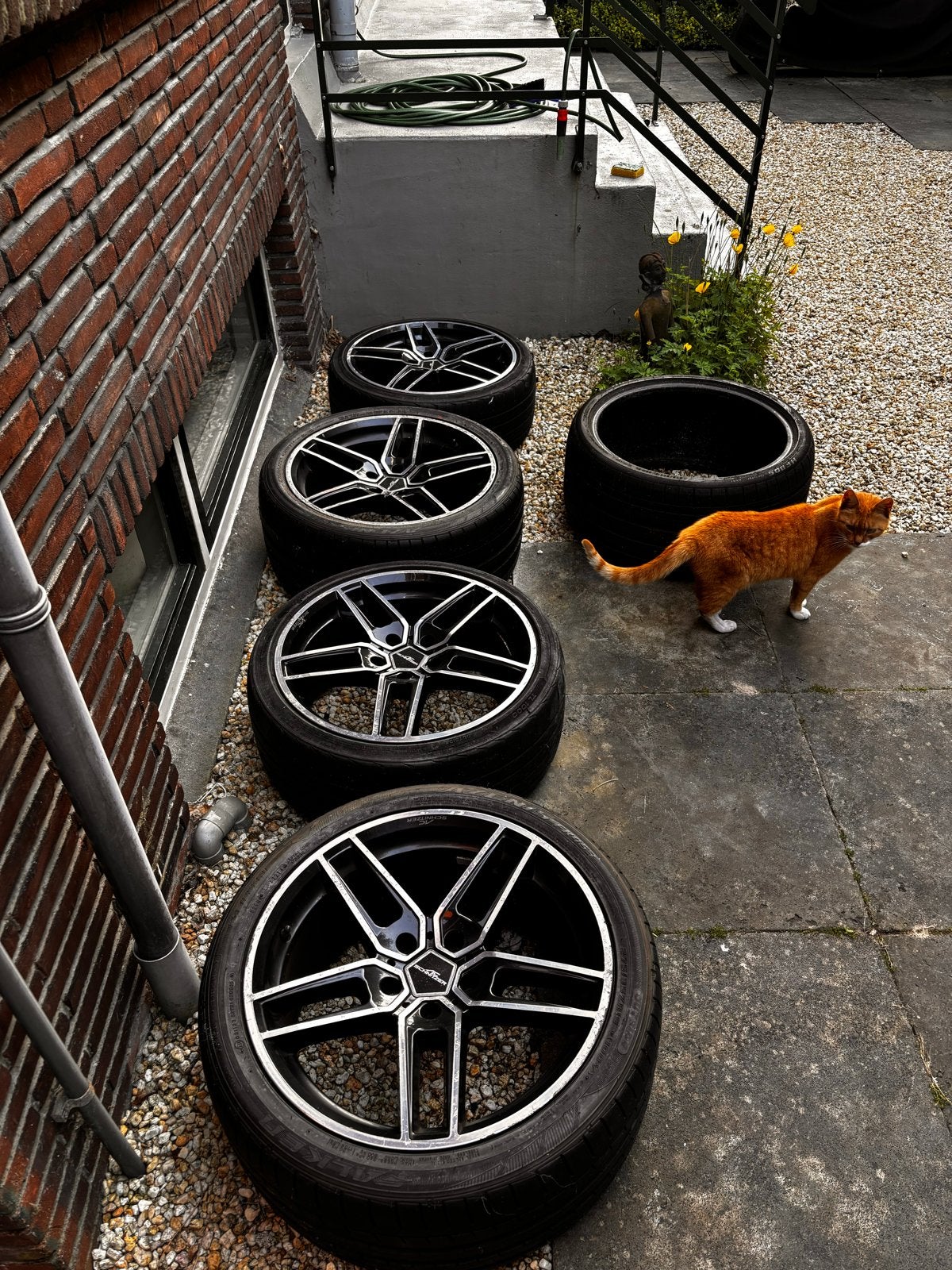 Set van 4 AC Schnitzer type VIII 19’’ velgen met banden, Gebruikt, Overige, Banden en Velgen, Personenwagen
