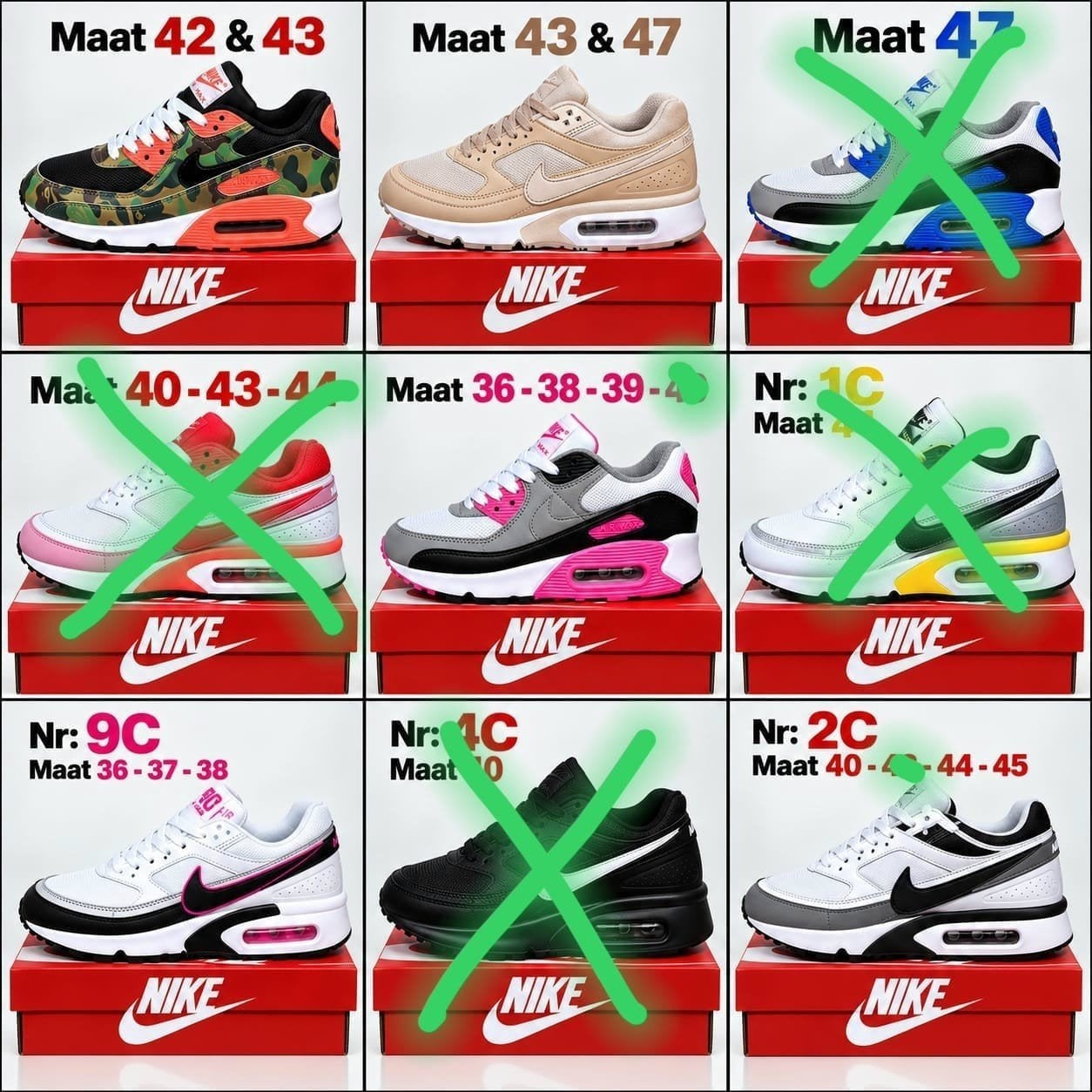 Nike air max BW classic 36 tm 47 verschillende kleuren, Kleding | Heren, Ophalen of Verzenden, Nieuw, Overige kleuren