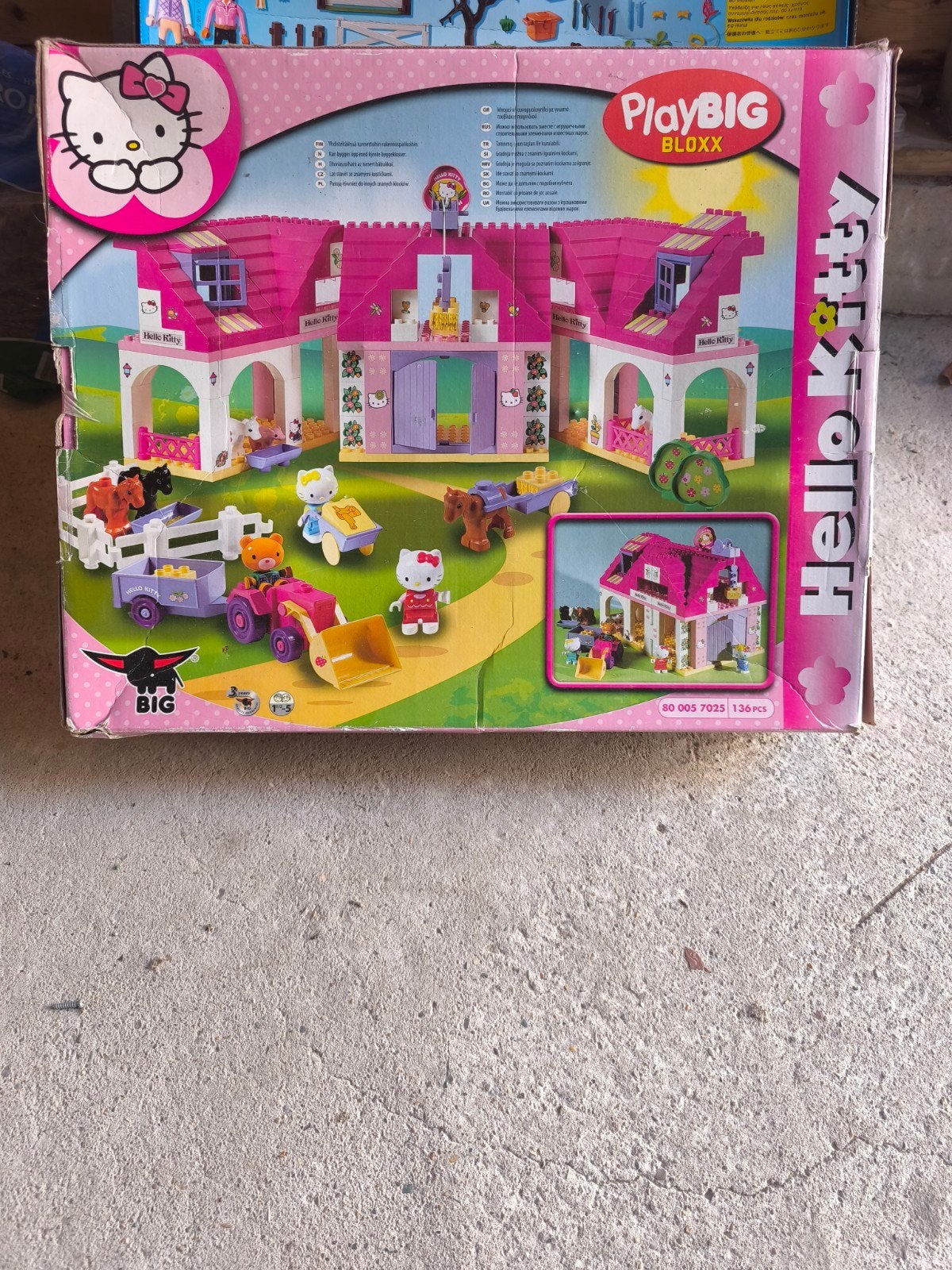 PlayBIG Bloxx Hello Kitty Boerderij - 136 stuks, Ophalen, Gebruikt, Overige merken