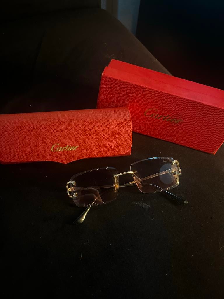 Cartier Bril met Diamond Cut Details, Sieraden, Tassen en Uiterlijk, Zonnebrillen en Brillen | Heren, Gebruikt, Bril, Overige merken