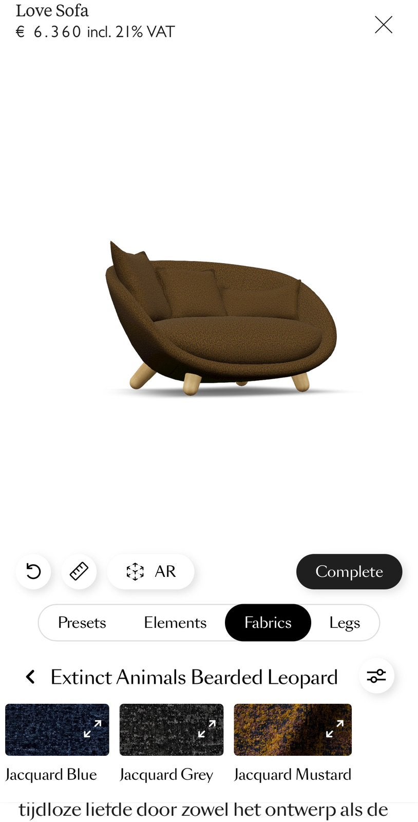 Moooi love sofa fabric Extinct animals NIEUW €6360,-, Ophalen, Zo goed als nieuw