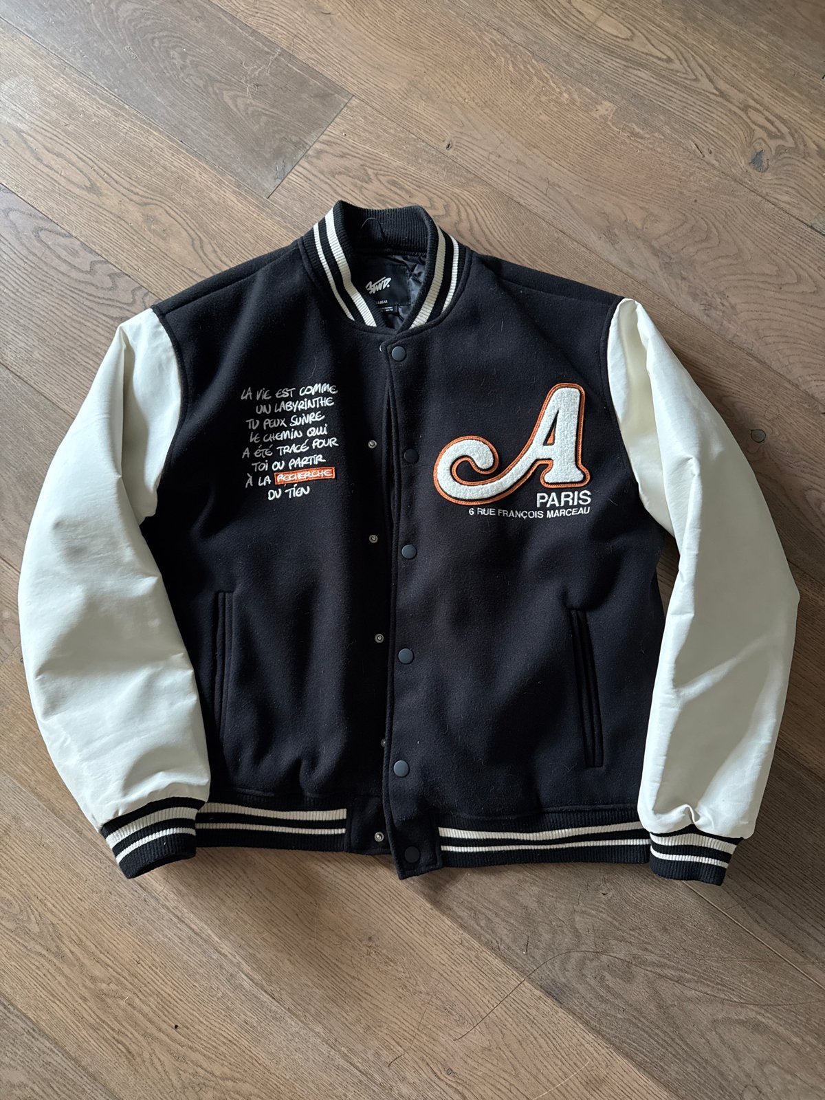 Pull&Bear Varsity Jacket Zwart/Wit Maat XL, Ophalen of Verzenden, Gedragen, Maat 56/58 (XL), Zwart