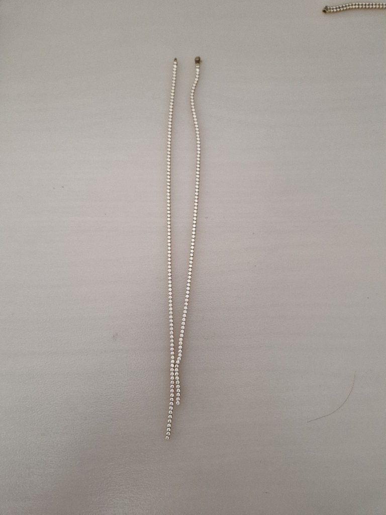 14k Gouden Y-collier met Zirkonia's - Siebel Juwelier's, Ophalen, Zo goed als nieuw, Met edelsteen, Goud