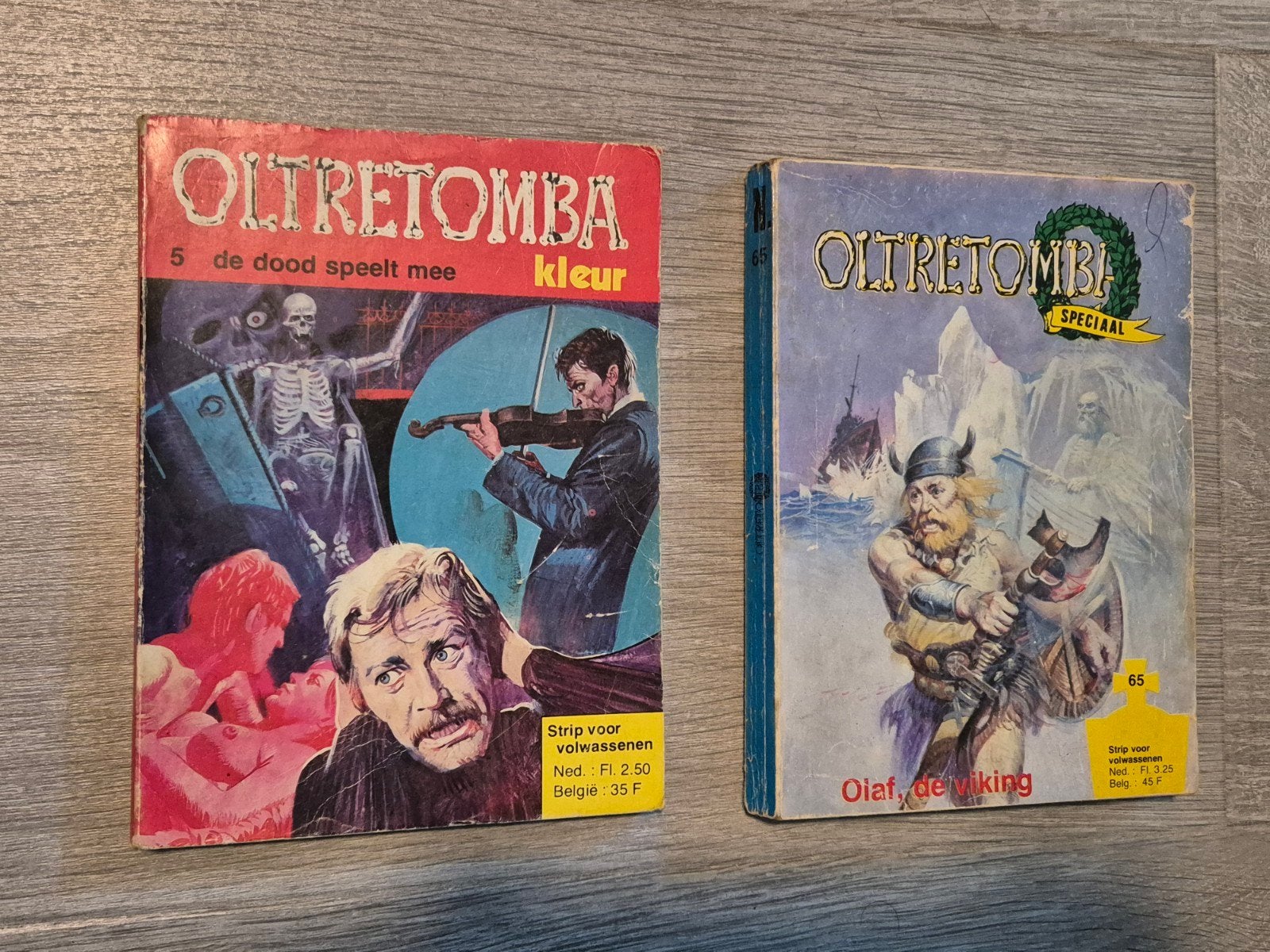 Oltretomba Stripboeken: De Dood Speelt Mee & Olaf de Viking, Boeken, Stripboeken, Meerdere stripboeken, Ophalen of Verzenden, Gelezen