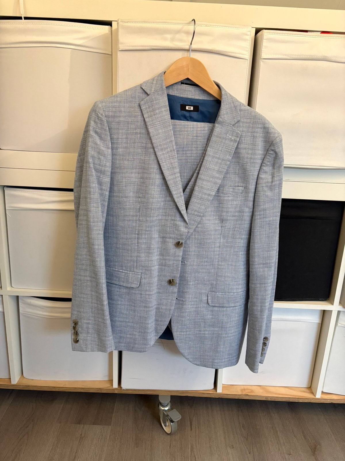 Kostuum 3-delig blauw, Ophalen, Zo goed als nieuw, Maat 48/50 (M), Grijs