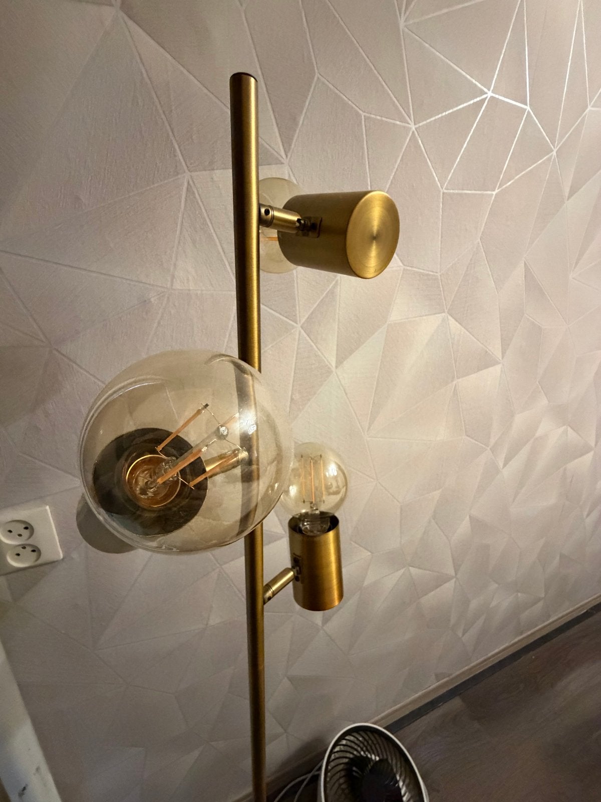 Gouden Bollen Lamp - Buigbare Armaturen met Lichtbronnen, Ophalen, Gebruikt, E27 (groot), Metaal