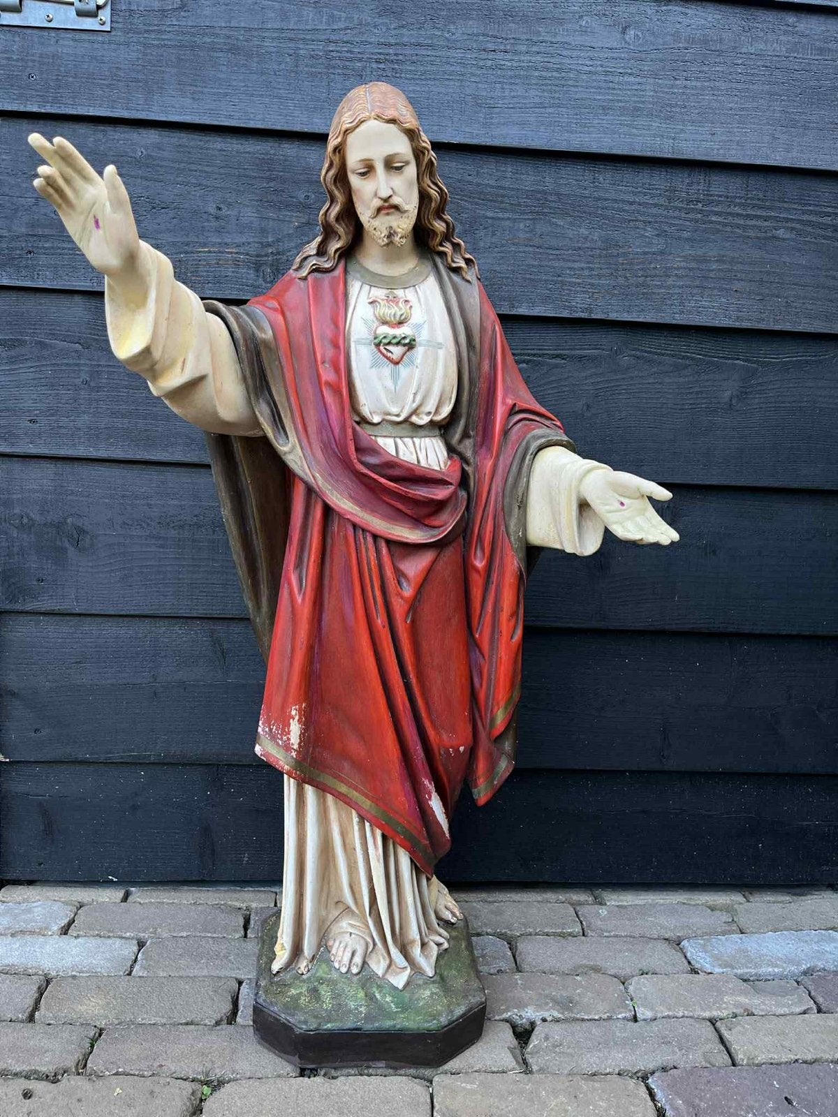 Religieus Beeld Jezus Christus Heilig Hart 86cm, Ophalen