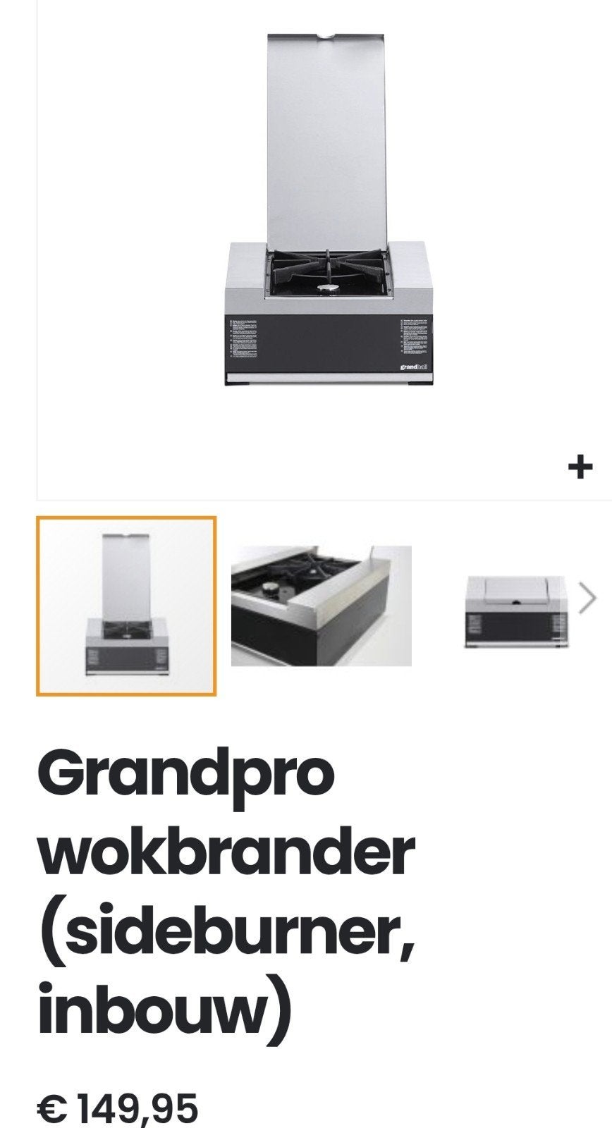 Grandhall wokbrander (sideburner, inbouw), Ophalen, Nieuw, Gas, Inbouw