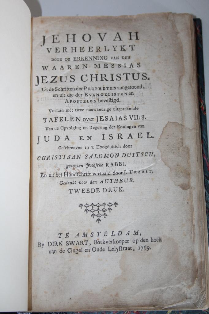C.S. Duytsch - Jehovah Verheerlykt (1769, handtekening), Ophalen of Verzenden