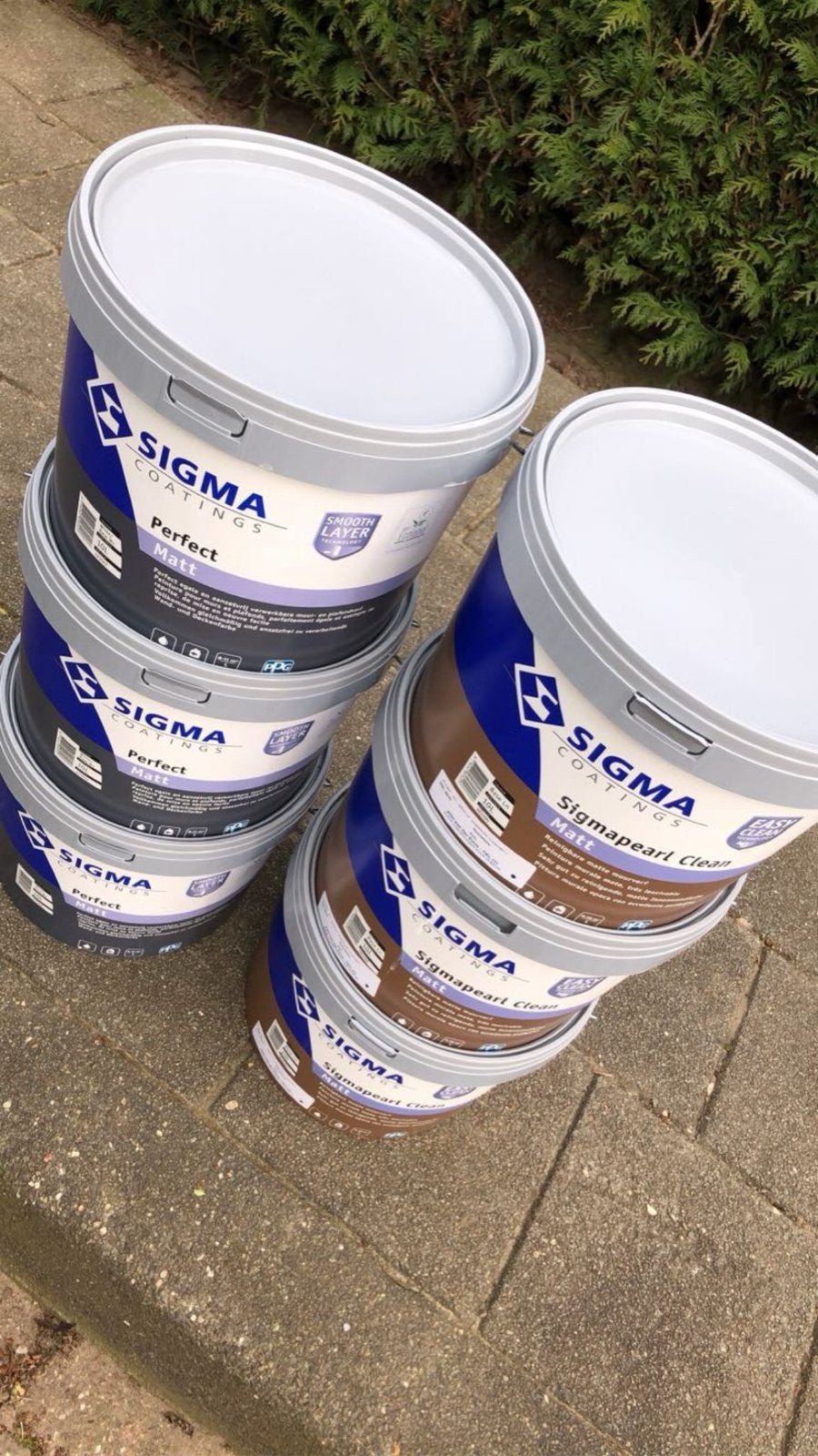 5x sigma perfect matt 10L ral 9010, Ophalen of Verzenden, Zo goed als nieuw, Wit