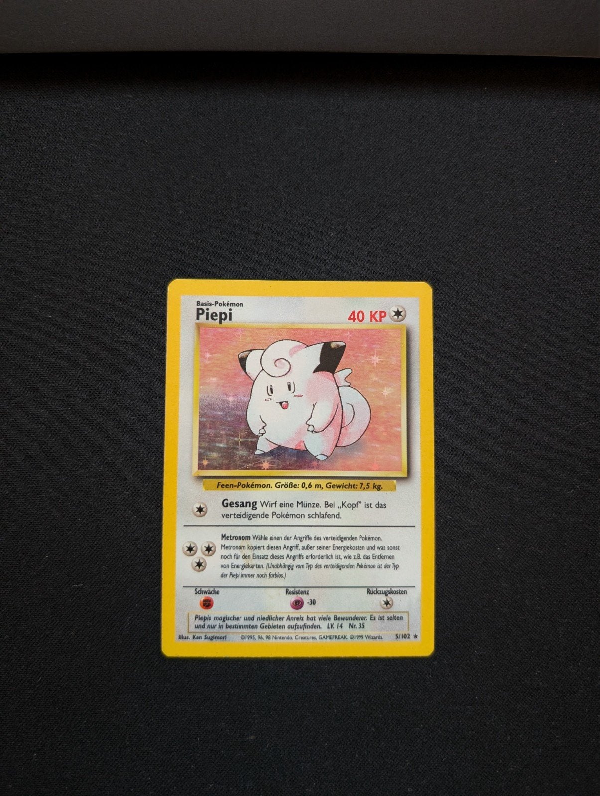 Piepi (Clefairy) Pokémon Kaart 5/102 Base Set - Duits, Hobby en Vrije tijd, Verzamelkaartspellen | Pokémon, Ophalen of Verzenden