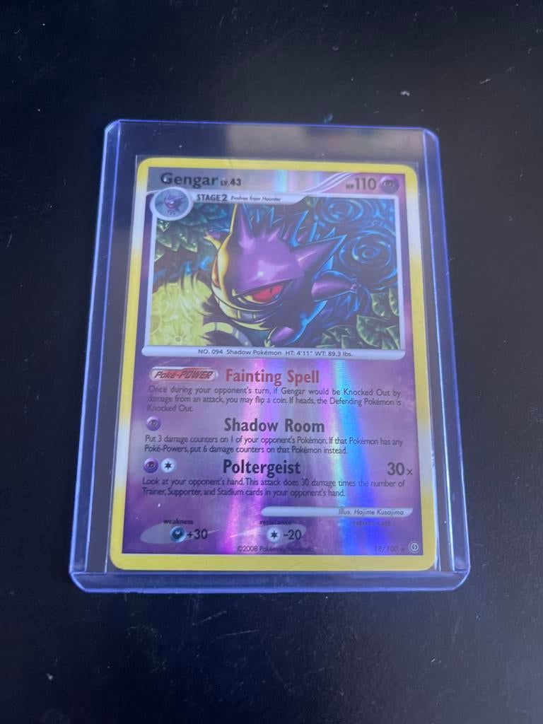 Gengar Pokémon kaart uit 2008 - Licht beschadigd, Ophalen of Verzenden, Gebruikt, Losse kaart