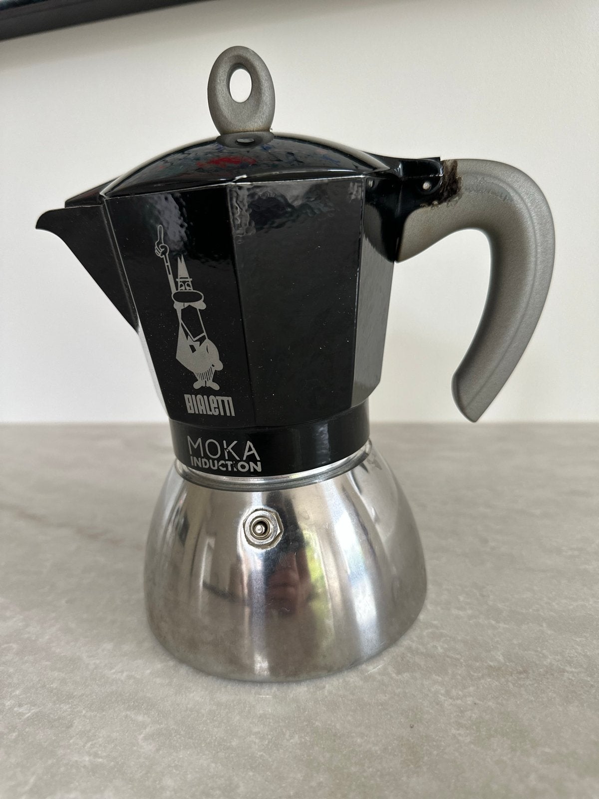 Bialetti Moka Induction - Zwart/Zilver 4-6 kopjes, Ophalen, Afneembaar waterreservoir, Gebruikt, Espresso apparaat