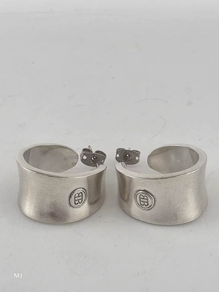 Zilveren Buddha to Buddha half creolen                  Z134, Sieraden, Tassen en Uiterlijk, Oorbellen, Gebruikt, ., Ophalen of Verzenden