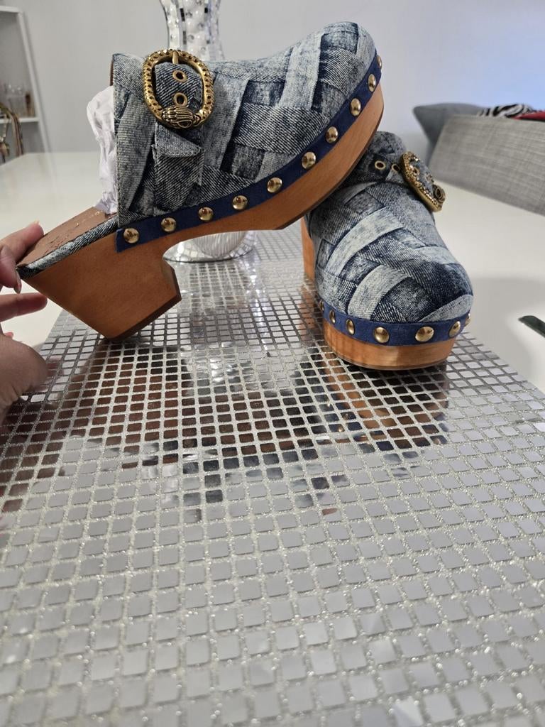 Kurt Geiger Klompen Maat 39 - Denim Look, Kleding | Dames, Schoenen, Ophalen of Verzenden
