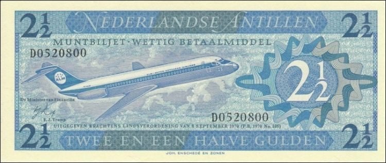 Nederlandse Antillen bankbiljet 2,5 gulden 1970 Pick 21a UNC, Verzenden, 2½ gulden, Los biljet