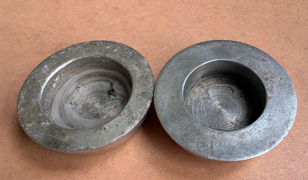 Robuuste stalen waxinelichthouders, vintage, Gebruikt, Waxinelichthouder, Ophalen of Verzenden, Metaal