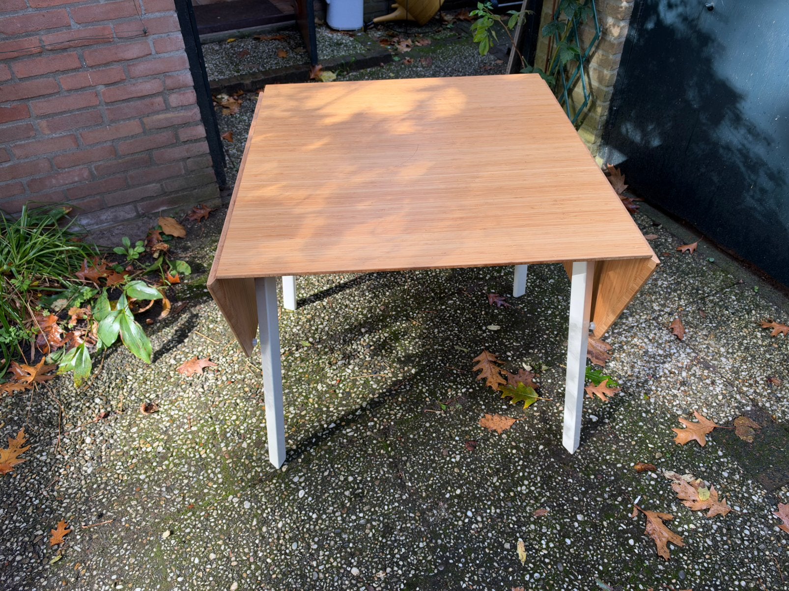 IKEA bamboe klaptafel, Ophalen, Gebruikt, 100 tot 150 cm, 50 tot 100 cm