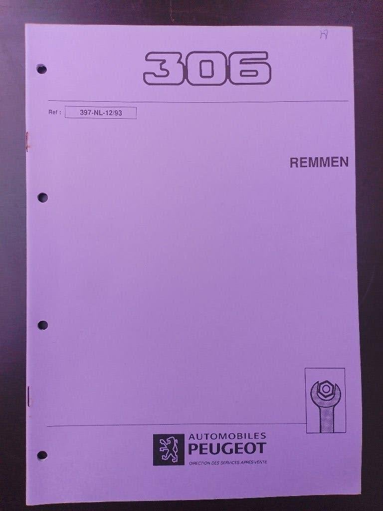 Peugeot 306 dealer werkplaatsboek remsysteem mechanisch, Verzenden, Gelezen, Peugeot
