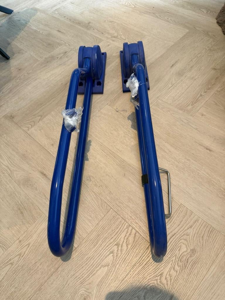 2x Blauwe opklapbare beugels voor toilet of douche, Ophalen of Verzenden, Gebruikt