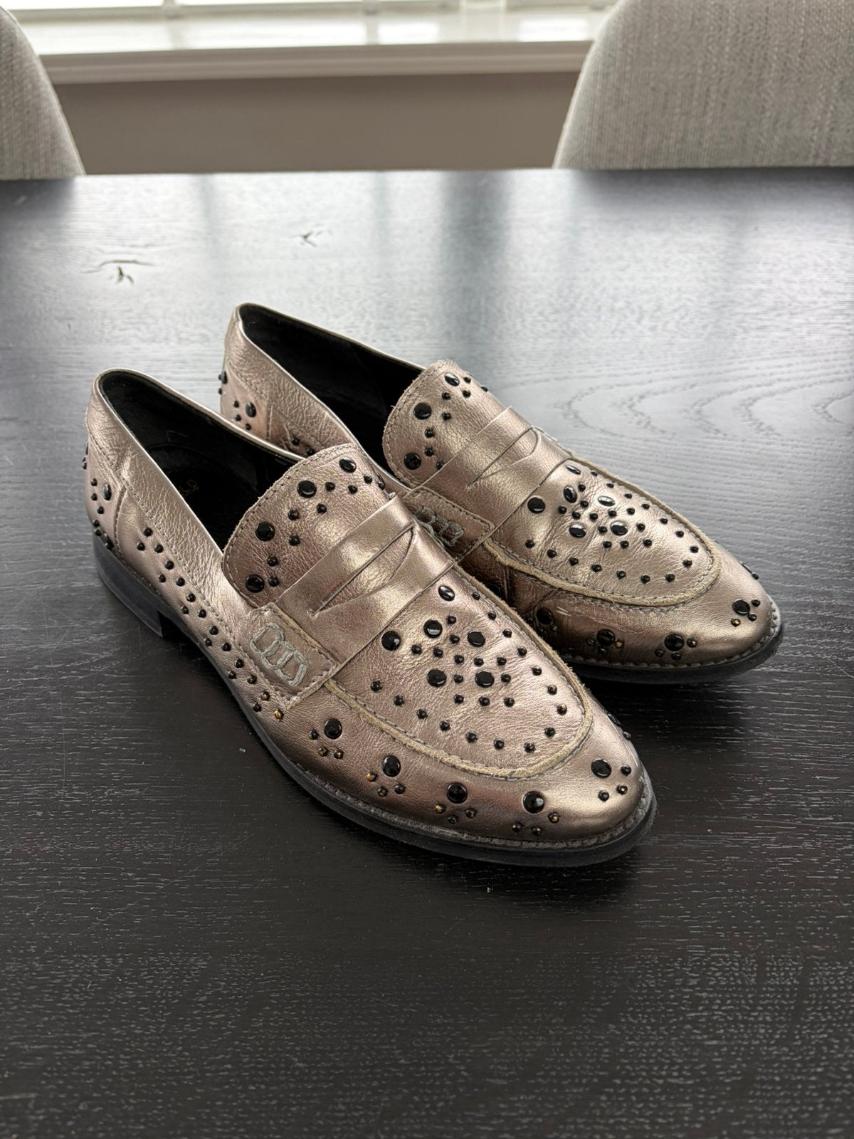 Loafers zilver maat 36, Instappers, Ophalen of Verzenden, Grijs, Gedragen