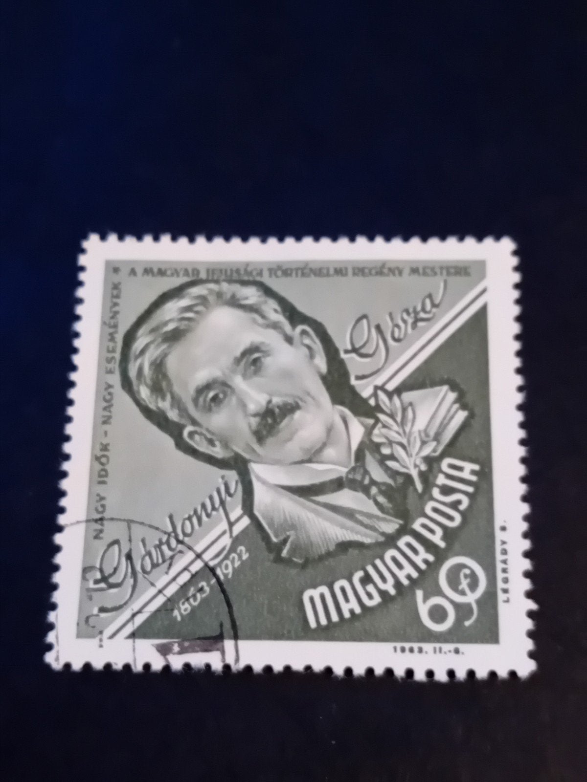 Hongaarse postzegel Géza Gárdonyi 1863-1922, Ophalen of Verzenden, Gestempeld