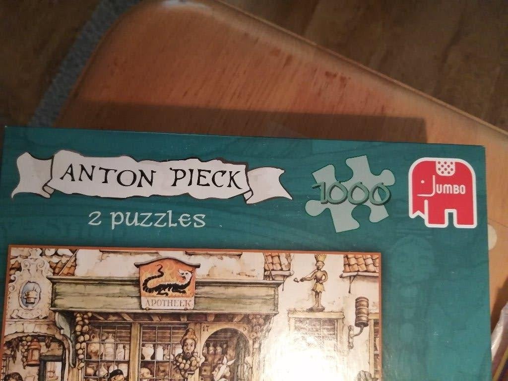 Anton Pieck 2 legpuzzels in doos, Ophalen of Verzenden, 500 t/m 1500 stukjes, Zo goed als nieuw, Legpuzzel