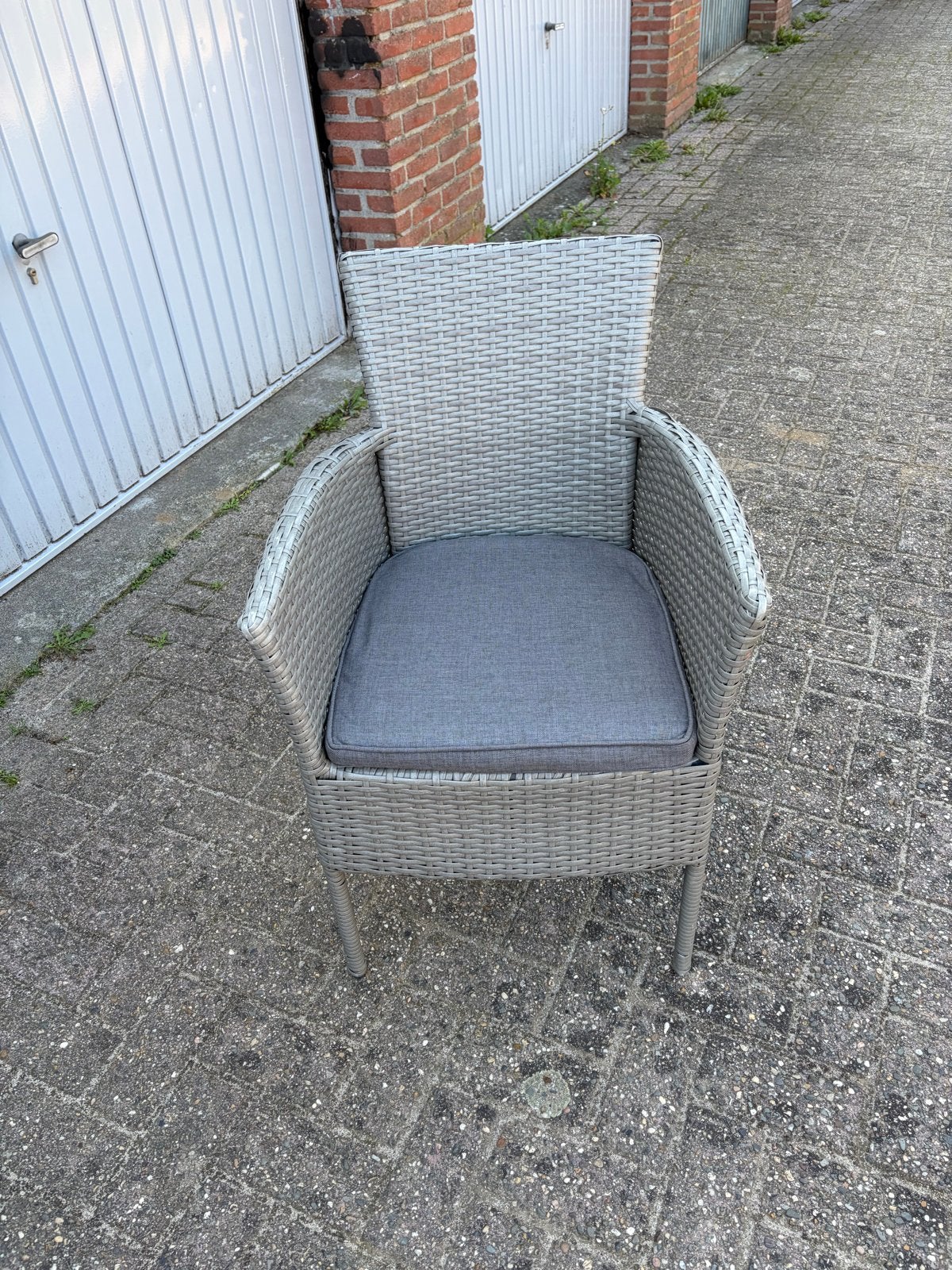 6 Rotan tuinstoelen met kussens, Tuin en Terras, Ophalen, Gebruikt, Rotan