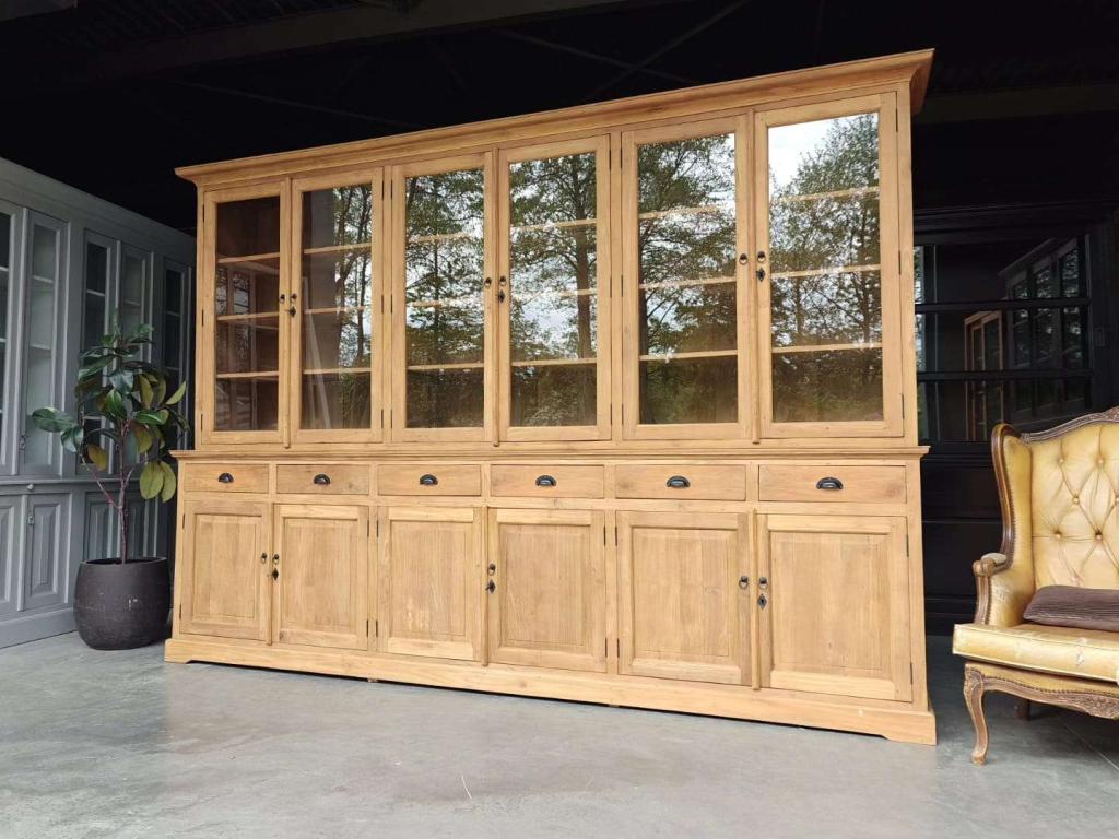 314cm brede buffetkast | Massief teakhouten winkelkast #6468, Niet ingevuld, Gebruikt, Met deur(en), 200 cm of meer