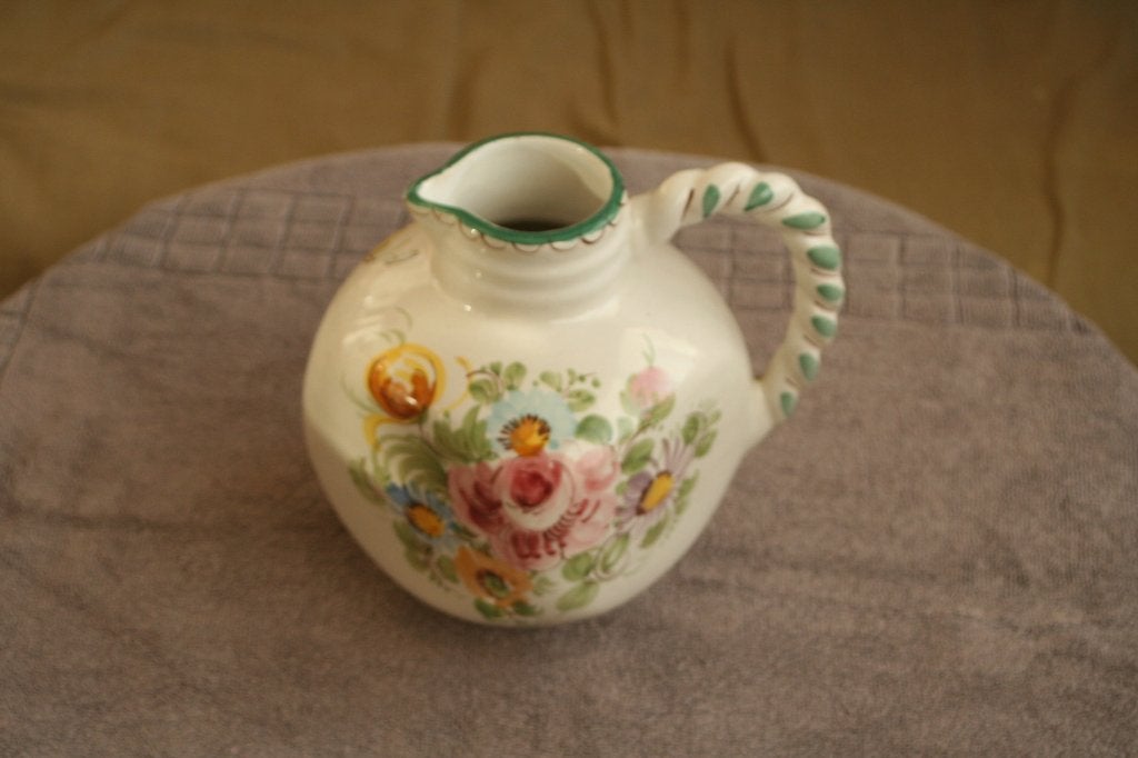 Antieke zeer mooie Kruik, afbeelding van bloemen, Ophalen of Verzenden