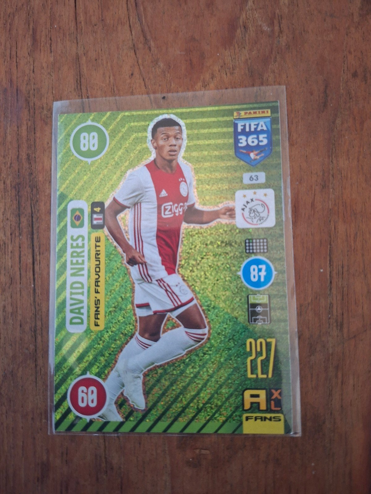 Panini FIFA 365 David Neres Fans' Favourite kaart Ajax, Ophalen of Verzenden, Zo goed als nieuw, Ajax, Spelerskaart