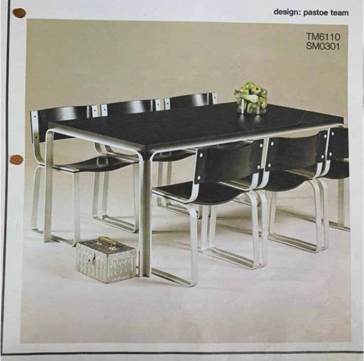 Pastoe eettafel TM6110 met eetkamerstoelen SM0301, Huis en Inrichting, Ophalen, 200 cm of meer, 50 tot 100 cm, Zo goed als nieuw
