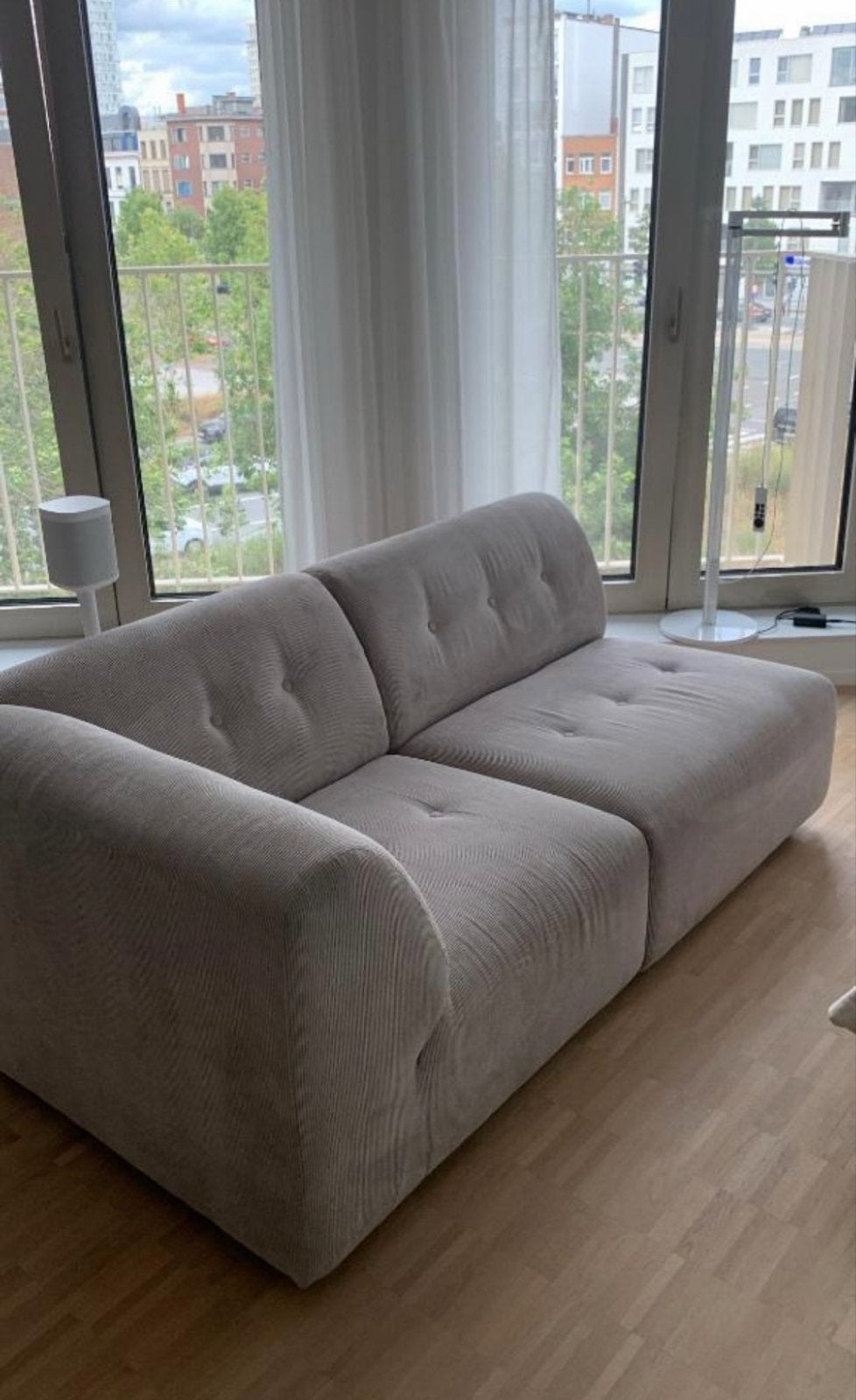 Hkliving vint creme rib modulair bank elementen, Ophalen, Zo goed als nieuw, Stof