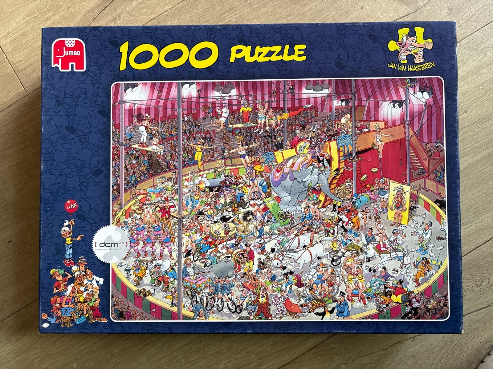 Jumbo Jan van Haasteren puzzel “Circus” 1000 stukjes, Ophalen of Verzenden, Meer dan 50 stukjes, Gebruikt, 6 jaar of ouder