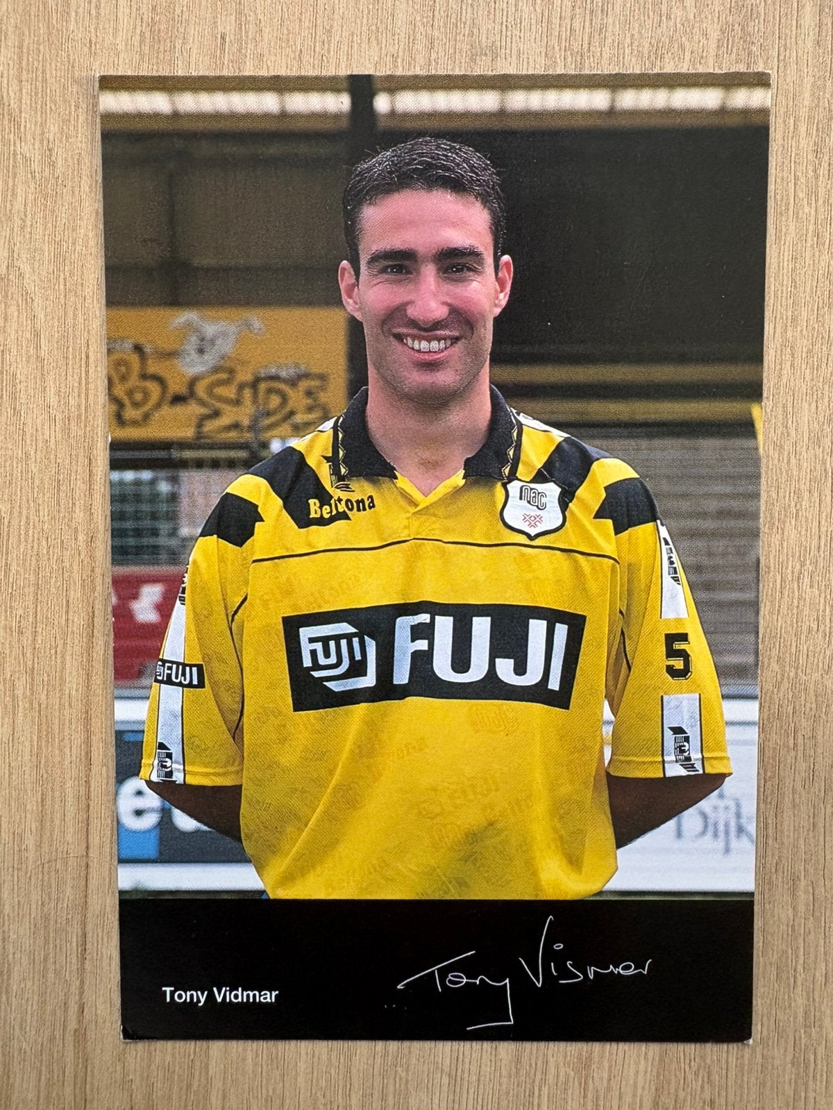 Fotokaart Tony Vidmar (NAC Breda)., Ophalen of Verzenden, Nieuw, NAC Breda, Spelerskaart