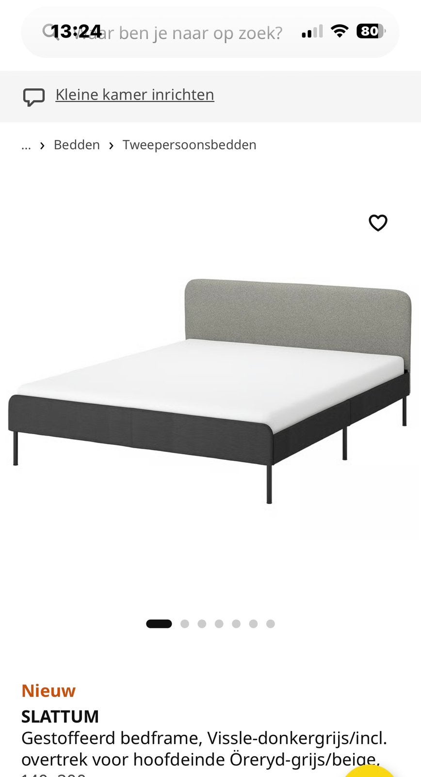 Slattum bed 160, Huis en Inrichting, Ophalen, Tweepersoons, Zo goed als nieuw, 160 cm