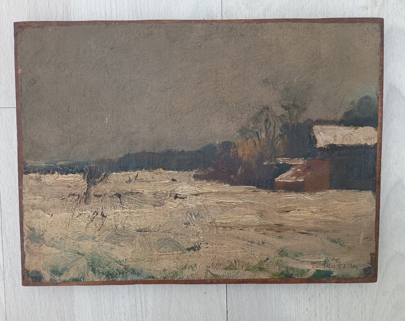 Winter landschap door kunstenaar Hoytema, Antiek en Kunst, Ophalen of Verzenden
